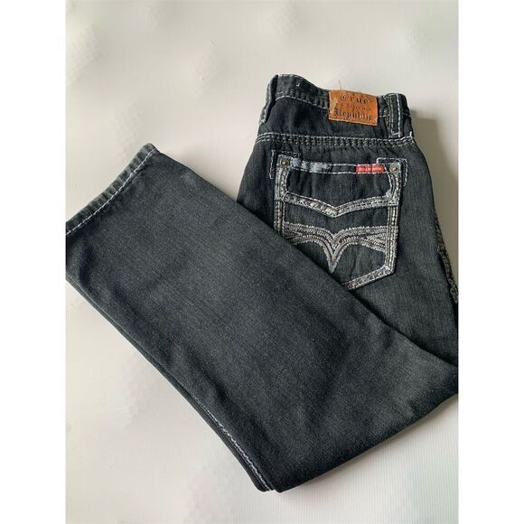 True Religion‎ Men's Straight Jeans Black Size 36 Triple Stitching - Picture 7 of 13